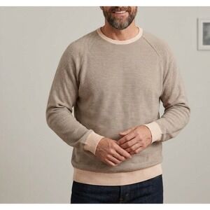 Oliver Charles Summer Striped Crew Sweater Size XXL Tan Cream